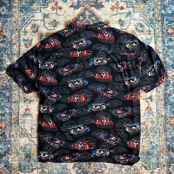 Vintage Big Dogs Racing All Over Print Button-up Shirt - Picture 2 of 4